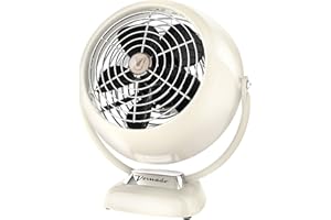 Vornado VFAN™ Jr. Vintage Fan, Small Metal Retro Air Circulator for Cooling & Décor, 2 Speed Settings, Adjustable Tilt, Powerful Airflow, Vintage White