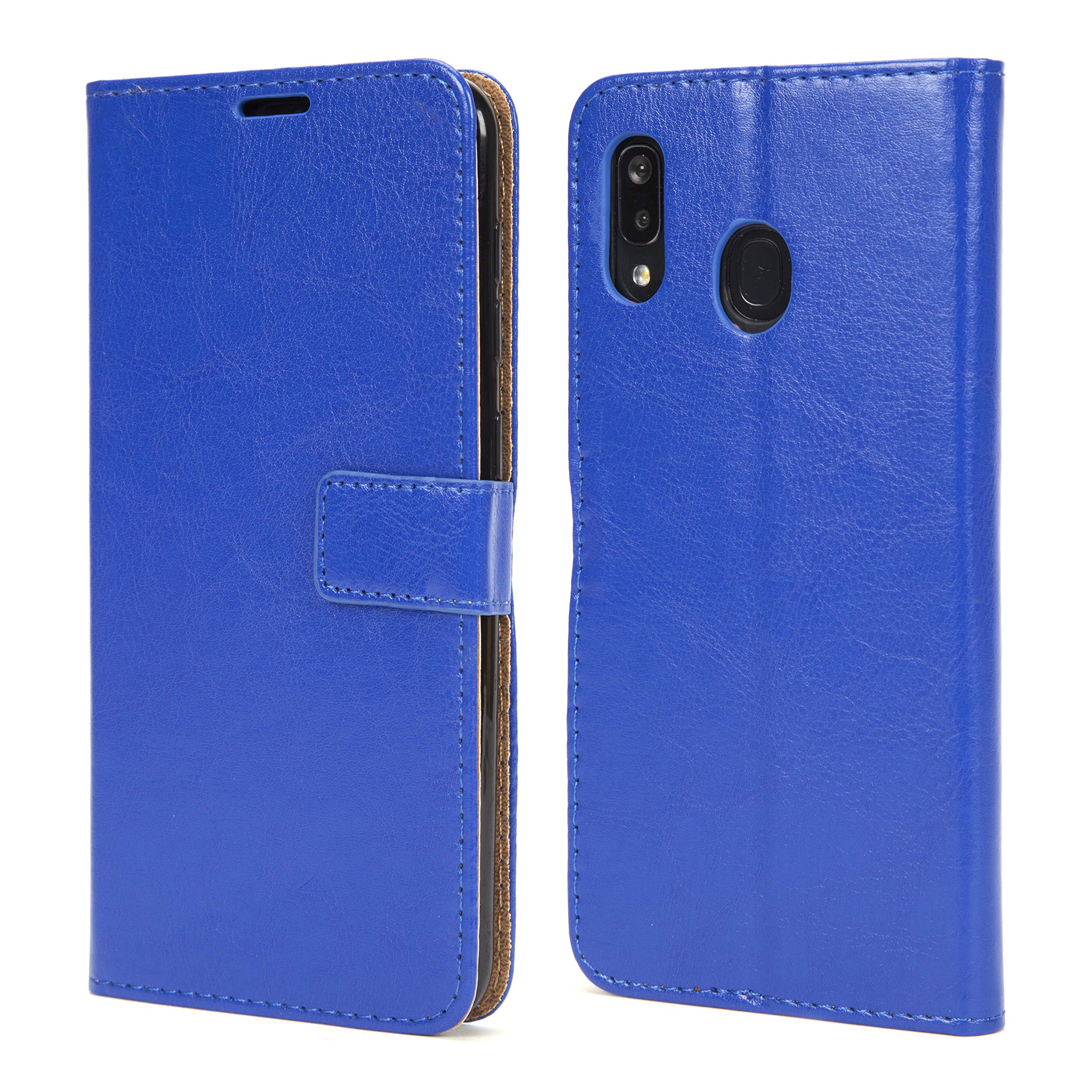 NWNK13 Samsung A20e Phone Case Premium Leather Flip Case Book Wallet Case Card Holder Media Stand Shock Proof Protective Phone Cover Compatible for Samsung Galaxy A20e Blue โ image 1