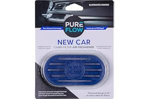 Pureflow Cabin Filter Air Freshener with Odor Eliminator – Fits on Most Car, Truck, and SUV Cabin Air Filters - New Car (1 Pack)