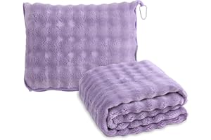 SOCHOW Travel Blanket for Airplane Train and Car, Soft Travel Blanket or Pillow 2 in 1 Compact with Portable Bag Pillowcase, 