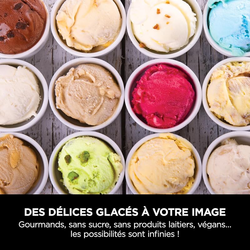 CREAMi machine à crème glacée et à desserts glacés, 1,4L, Noir/Argent