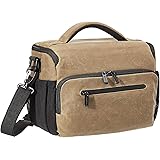 AmazonBasics Vintage Camera Messenger Bag- Vintage Wax Canvas - Brown