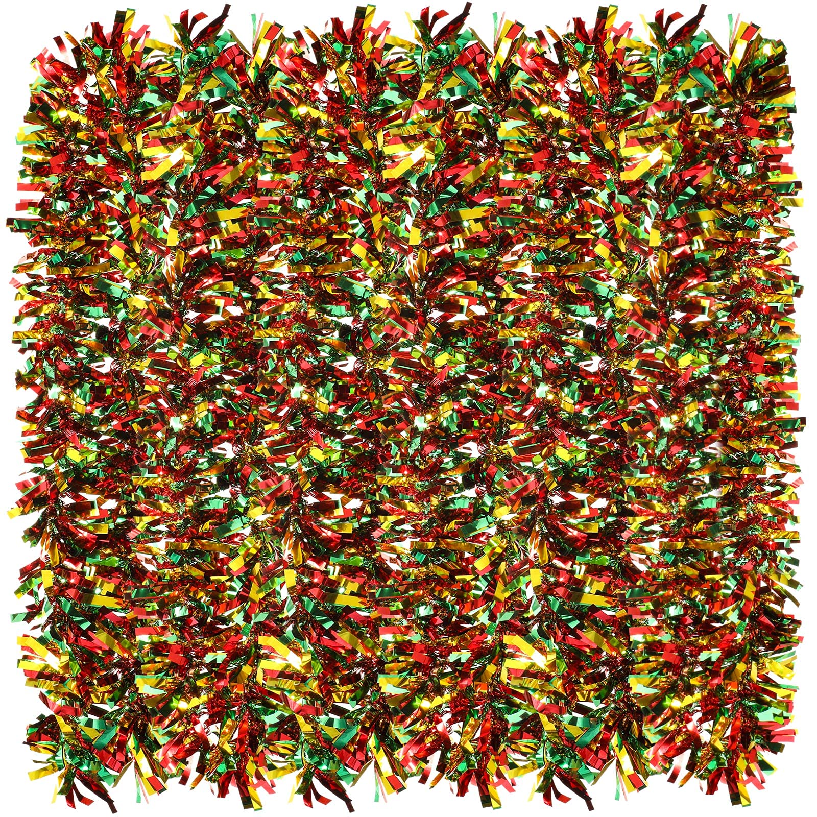 39.4 Feet Christmas Tinsel Garland Shiny Party Tinsel Garland Metallic Tree Xmas Hanging Decoration for Christmas Tree Decoration Wedding Party(Red, Green and Gold)