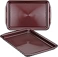 Circulon Nonstick Bakeware Set, Nonstick Cookie Sheets / Baking Sheets - 2 Piece, Merlot Red