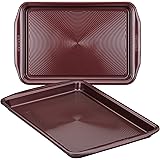 Circulon Nonstick Bakeware Set, Nonstick Cookie Sheets / Baking Sheets - 2 Piece, Merlot Red