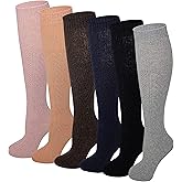 SUMONA 6 pairs Women Cable Knit Knee High Winter Boot Socks 9-11 (Assorted, 9-11)
