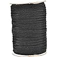 Mandala Crafts Black Elastic Bands 1/4 Flat Elastic Cord Stretch Strap - 6mm 50 Yds Roll of Elastic Straps Braided Elastic Band - 1 4 Inch Elastics for Sewing and Elastic Crafting