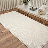 AevitasX Large Bathroom Rugs Runner Non Slip Bath Mat 17" x 47", Quick Dry Bath Mat, Machine Washable Bathroom Rugs, Beige, Thin Bath Mat