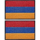 stidsds 2 Pack Armenia Flag Patch Armenia Flags Embroidered Patches Armenian Flags Military Tactical Patch for Clothes Hat Backpacks Pride Decorations