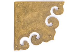 Brass Curled Box Corner Plate – Set of 2, 3.3", by Hardware Philosophy