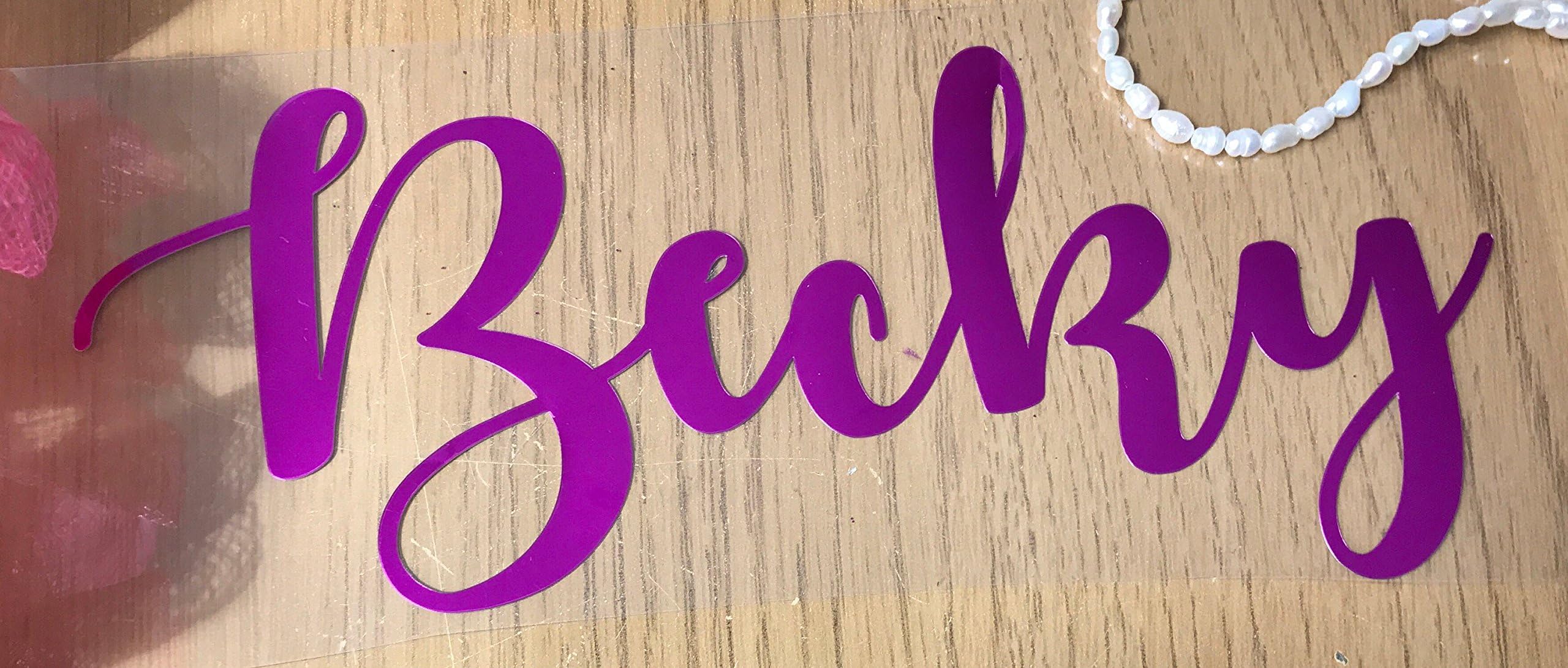 Murrielle Personalised Name Iron On T Shirt Transfer, Hen Do names, METTALIC FOIL Gold,SILVER, PINK Vinyl (GOLD)