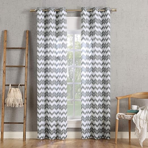 Amazon Com No 918 Kai Chevron Semi Sheer Grommet Curtain Panel