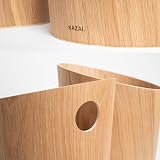 Kazai Bennet Design Paper Bin Oak Real Wood Veneer Office Waste Basket view 4