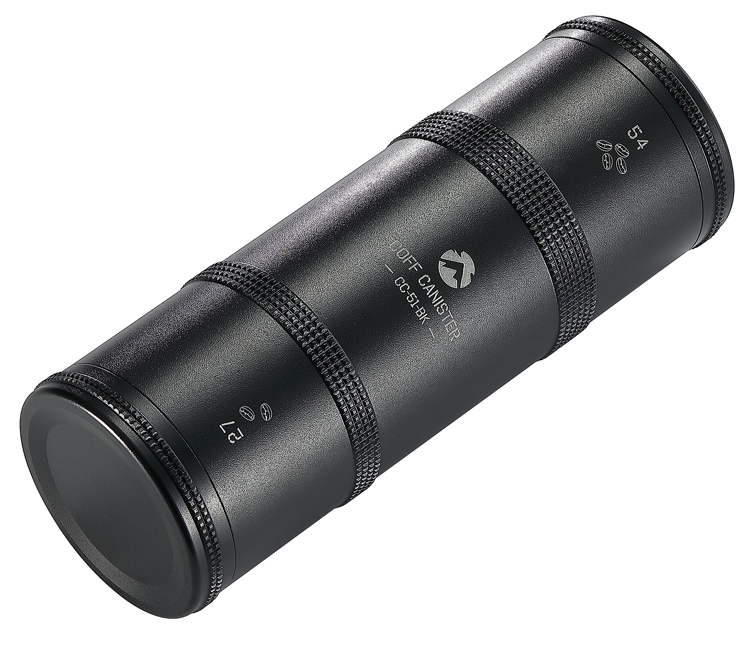 camping moon CAMPINGMOON Coffee Canister 2-Stage CNC Cutting Duralumin Black CC-51-BK