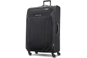 American Tourister 4 KIX 2.0 Expandable Softside Luggage with Spinner Wheels, 28 SPINNER, BLACK