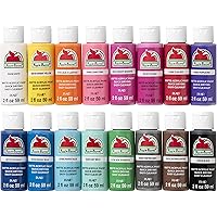 Apple Barrel Acrylic Paint Set, 16 Piece (2-Ounce), Best Colors Count