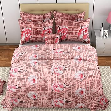 MAFATLAL Superfine Series, Pure Cotton Soft Finish Easy to Wash 220 TC Premium Bedsheets for Double Bed with 2 Pillow Covers, Luxurious Bed Sheet Set (Thulian Pink)