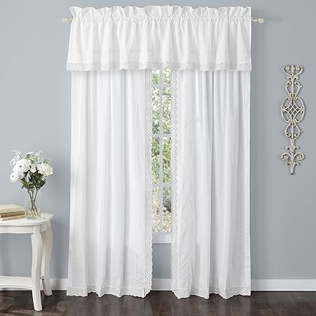 Laura Ashley Annabella Pole Top Drapes, Curtain, White