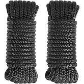 Ciweisah Boat Dock Lines 2 Pack 3/8" x 20FT Boat Lines Nylon Marine Rope for Boats Double-Braided Bumper Rope Boat Lines for Docking Boat Lines Dock Ties