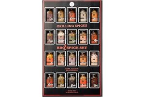 KIRI & SONS Large Gourmet Smokehouse BBQ Spice Rub Set Grilling Gift Set, 1.25oz Each- Spice Set & Seasonings - Father Gift Dad Gifts - Barbecue Cookout - Flavors Includes Smoky Chipotle, Dry Rub, Pack of 20