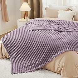 Bedsure GentleSoft Light Purple Fleece Blanket for