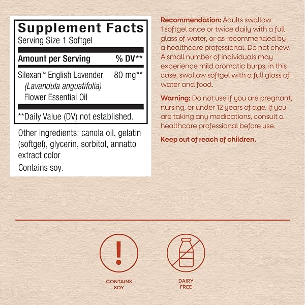 NATURE’S WAY CALMAID LAVENDER OIL SUPPLEMENT FOR CALM & STRESS SUPPORT*, CLINICALLY STUDIED SILEXAN LAVENDER OIL, NON-DROWSY, DAILY SOFTGELS, 30 COUNT