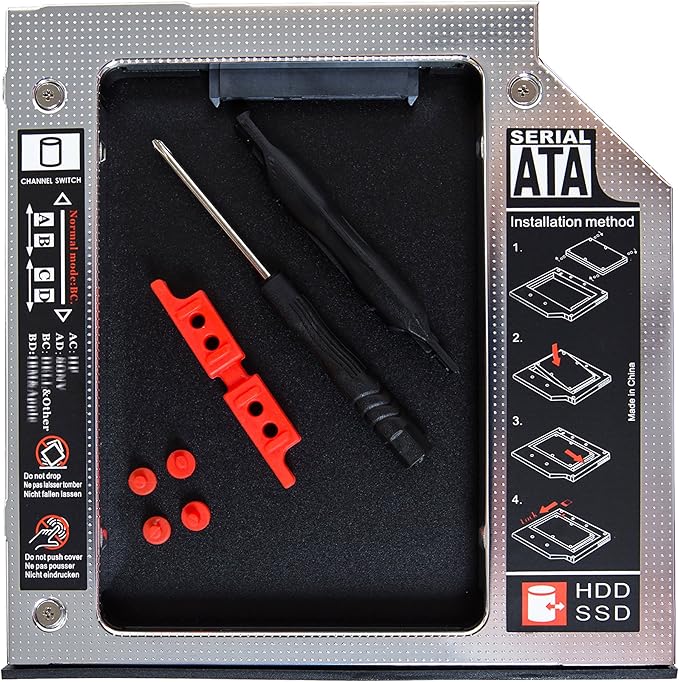 95mm Universal Hard Drive Caddy Tray Enclosures SATA to SATA 2nd SSD