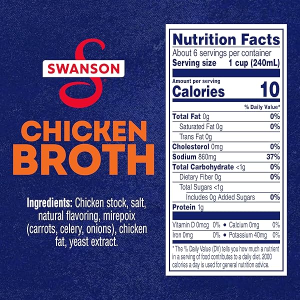 SWANSON S 100% NATURAL CHICKEN BROTH, 48 OZ CARTON