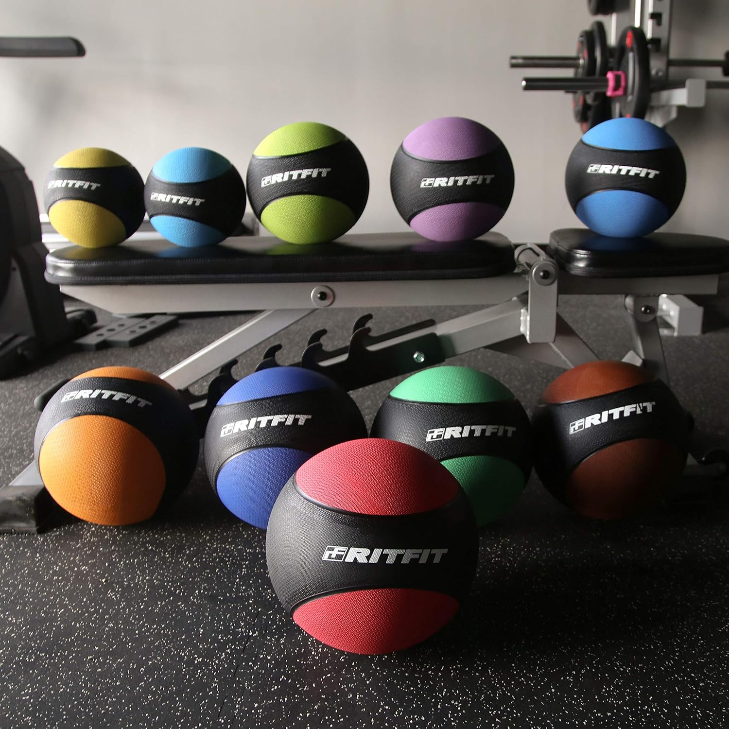 RitFit Weighted Medicine Ball (Blue-8LB) : Sports & Outdoors