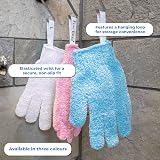 Fine Lines Blue Exfoliating Shower Gloves Mitt Dead Skin Remover Body Scrub Bath view 5