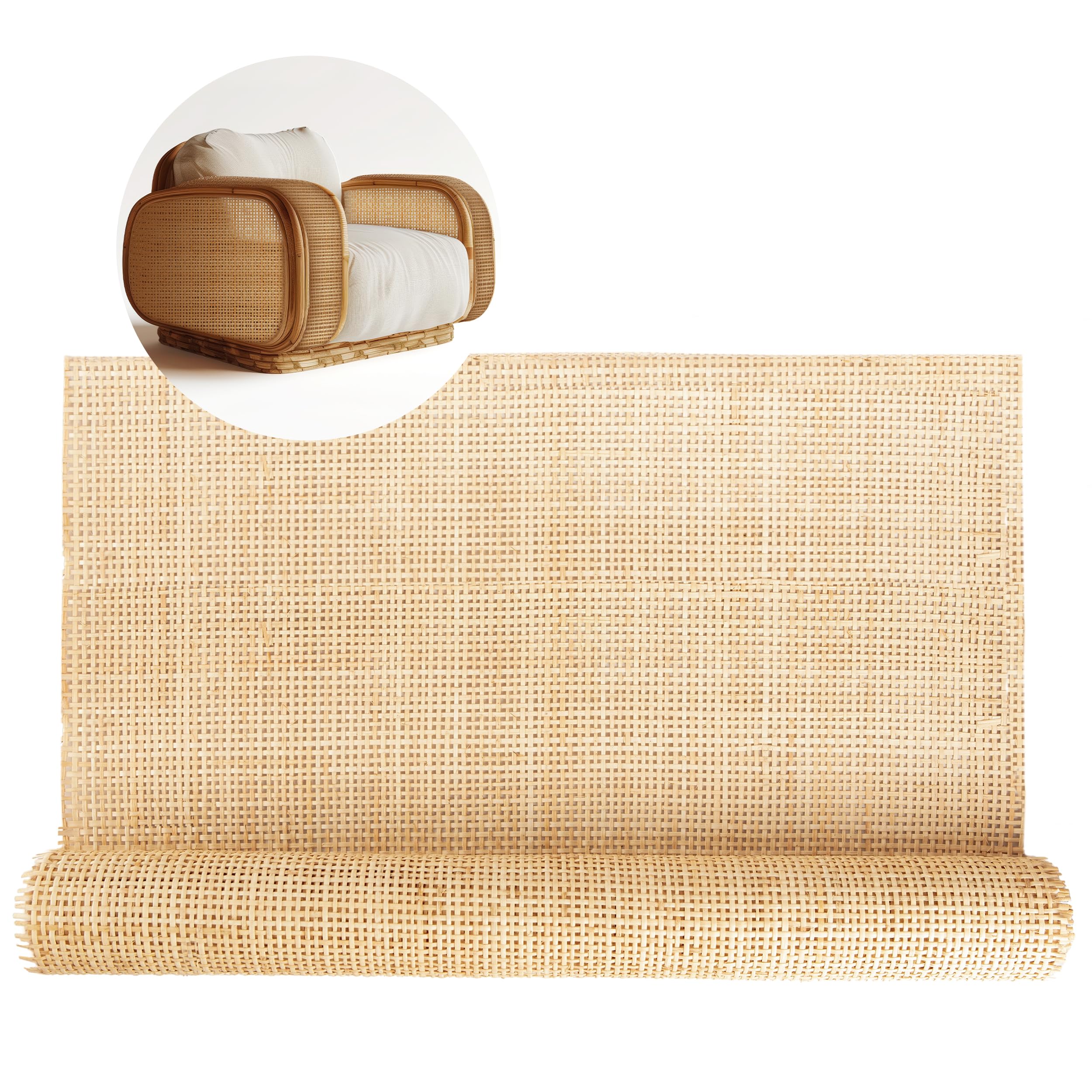 Square Rattan Cane Webbing Roll 24