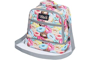 Tilami Lunch Bags Insulated Adjustable Strap Zipper, Two Compartments Cooler Bags, Bento Bags for Kids Toddlers, Doughnut
