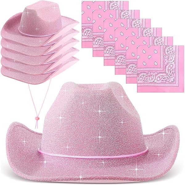 Coume 23 Pcs Cowboy Light up Hat Bulk Sparkly Holographic  display picture 1