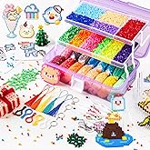 Inscraft 25000 Fuse Beads Kit with 3 Layers Portable Storage Box, 26 Color 5MM Iron Beads Set with 127 Patterns, 6 Pegboards, 10 Ironing Paper, 5 Tweezers, 66 accessories, Gifts for Birthday Christmas