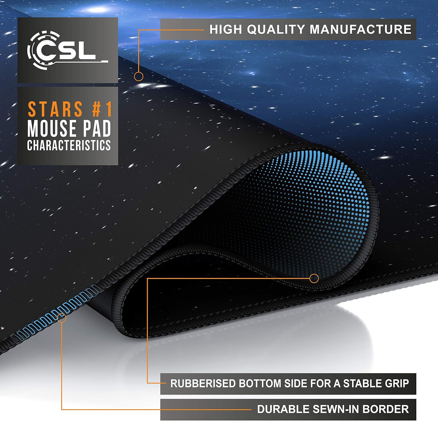 TITANWOLF XXL Speed Gaming Mouse Pad, Mouse Mat 900 x 400mm, XXL mousepad, table mat large size, improved precision and speed - Image 5
