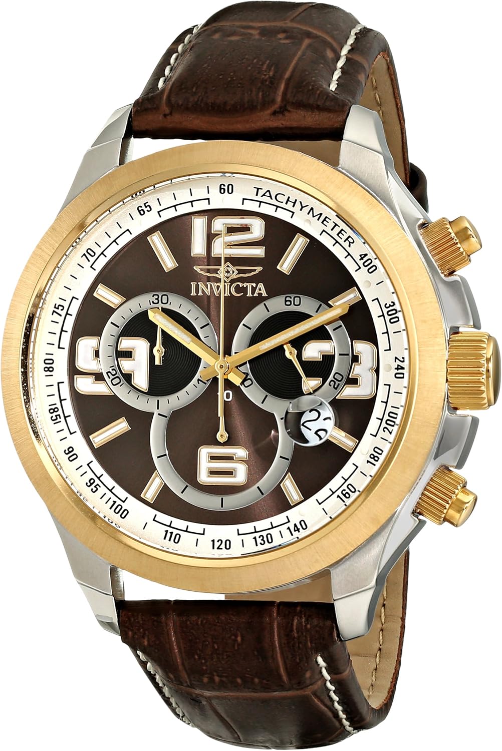 Invicta Men's 0147 II Collection Chronograph Brown Leather