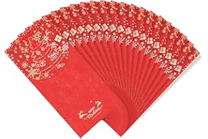 NATZERAT Christmas Cash Envelopes 18 PCS，Christmas Currency Envelopes Hollow-Out Cash Envelopes For Christmas Day/Birthday/Holiday/Party/Spring Festival etc（Red Color 7 × 3.4 inch）