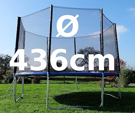 Outdoor Gartentrampolin Trampolin XL - 436cm komplett inkl. Sicherheitsnetz und Leiter TÜV geprüft von AS-S