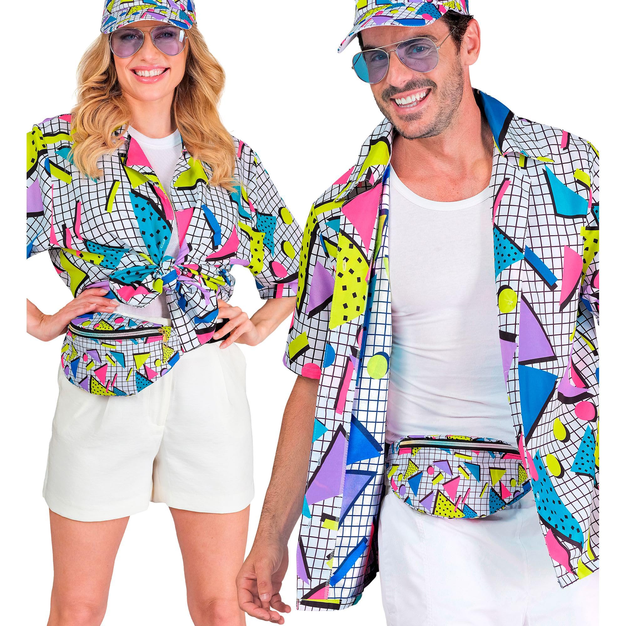 W WIDMANN MILANO Party Fashion - 80s Funky Fashion Shirt, Party Outfit, Shirt, Top, Fancy Dress Costumes