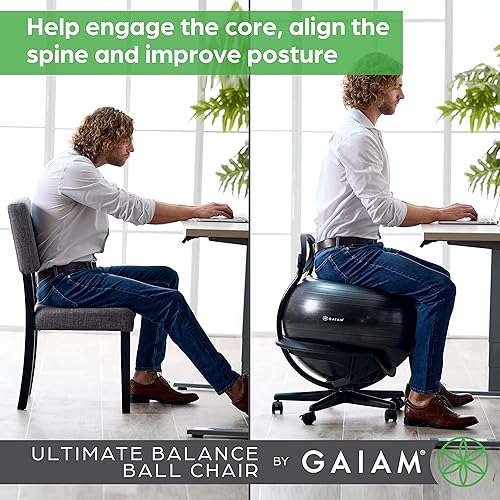 Gaiam Ultimate Balance Ball Chair with Swivel Base Premium
