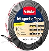 GAUDER Magnetic Tape Self-Adhesive Strong 6 m x 15 mm Cuttable