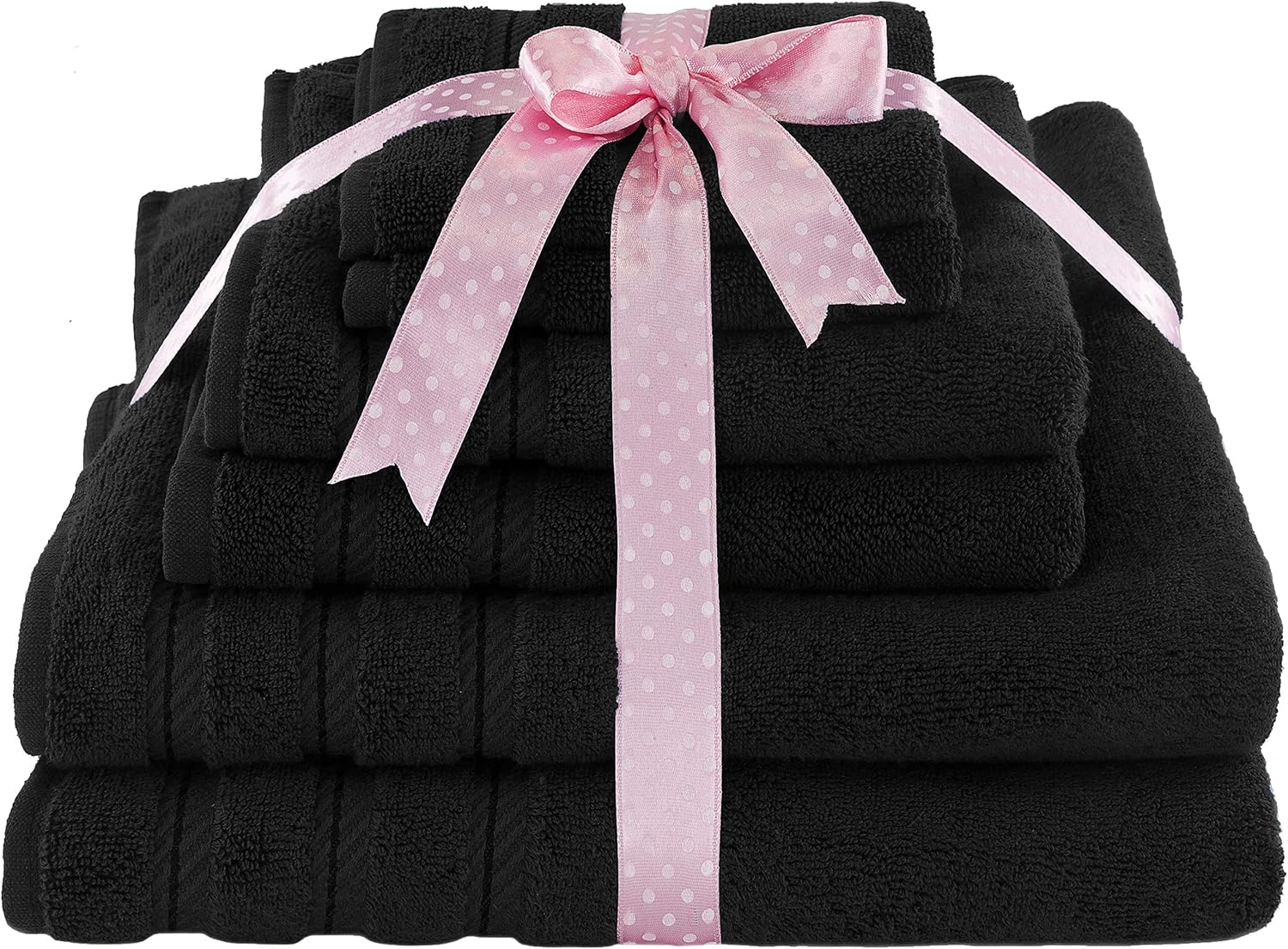 American Soft Linen 6-Piece 100% Turkish Genuine Cotton Premium & Luxury Towel Set for Bathroom & Kitchen, 2 Bath Towels, 2 Hand Towels & 2 Washcloths [Worth $72.95] - Black: Kitchen & Dining