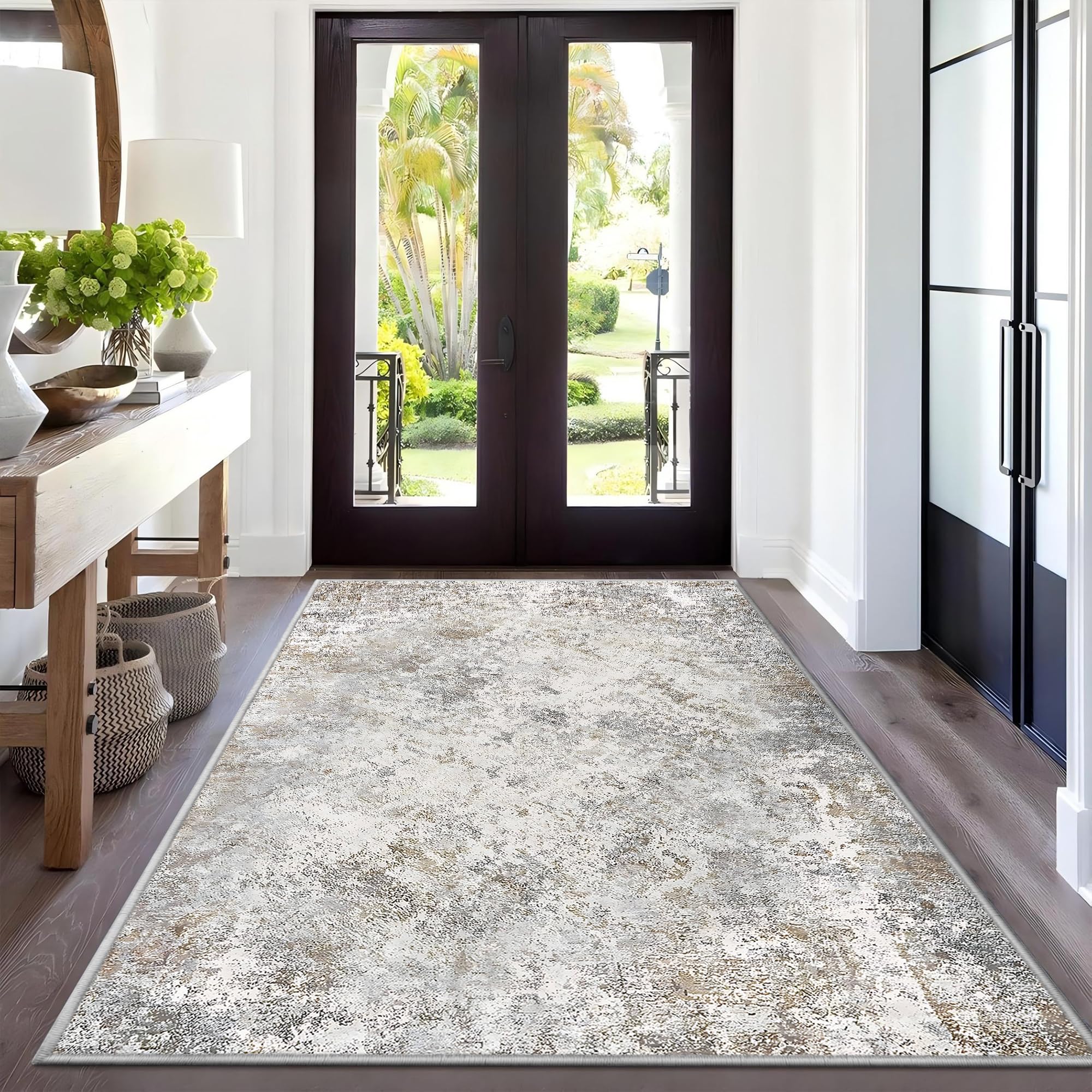 Photo 1 of SIPIHA Area Rugs for Living Room 4x6 Large Soft Washable Rug Modern Abstract Non-Slip Backing Stain Resistant Carpet for Bedroom Dining Room