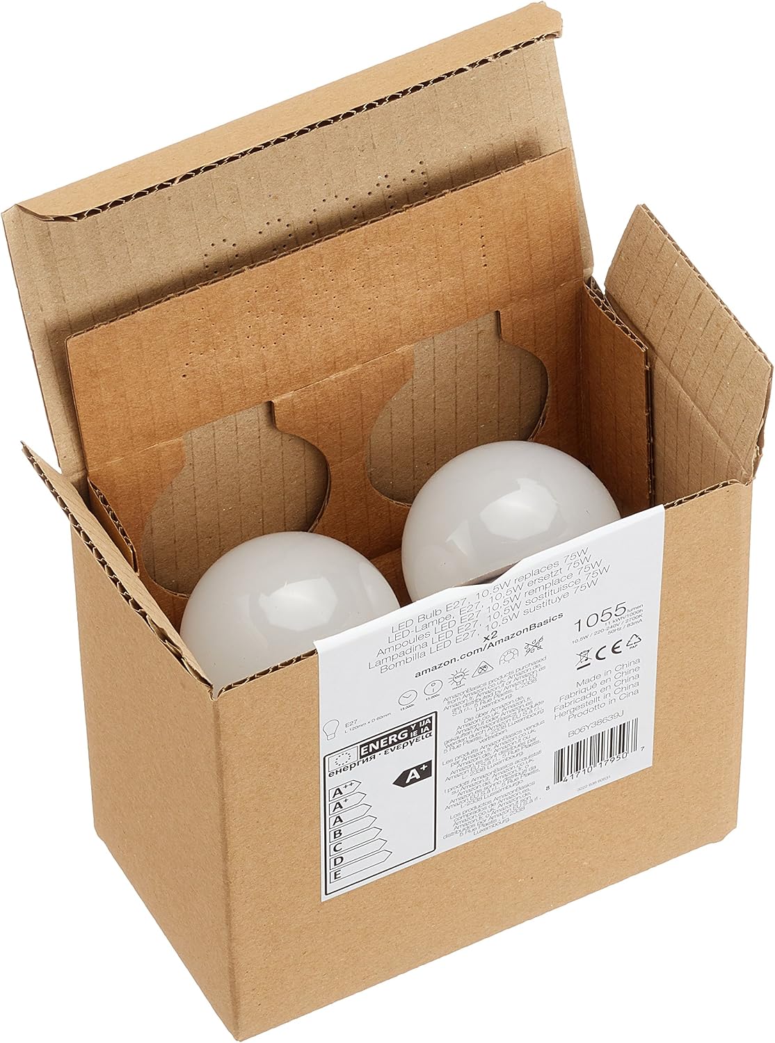 Amazon Basics LED E27 Edison Screw Bulb, 10 W (Equivalent to 75W), Warm White, Non Dimmable - 2 Count (Pack of 1) - Image 5