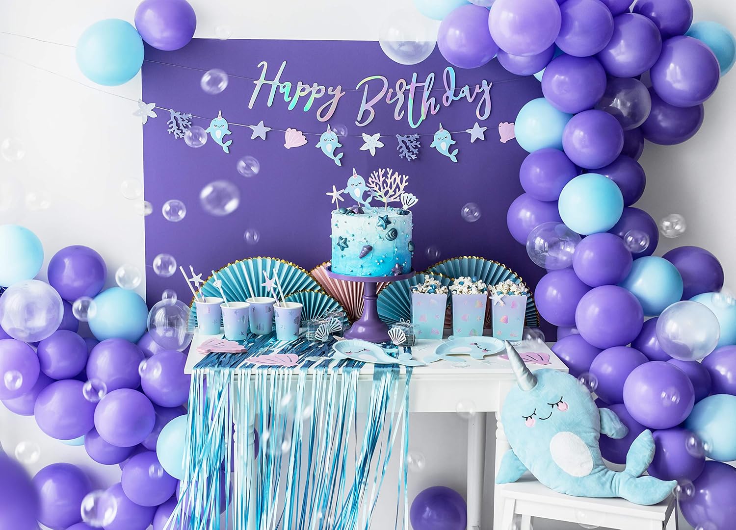 PartyDeco Happy Birthday Opalescent Paper Banner Size: 16.5 x 62 cm Decoration Birthday Party Backdrop Jubilee - Image 5