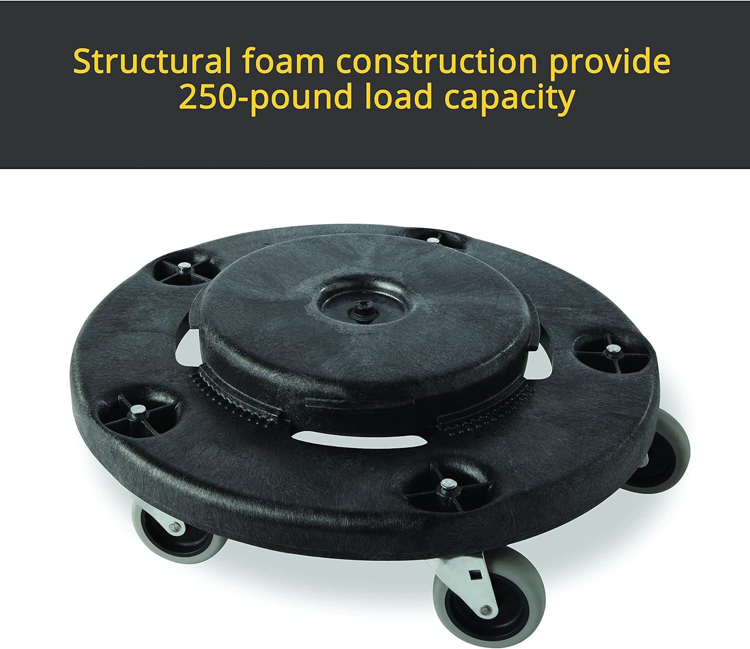 Rubbermaid Commercial Products FG264000BLA BRUTE Dolly, 18-1/4 x 6-3/5 in, Black: Industrial & Scientific