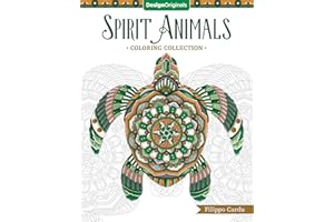 Spirit Animals (Filippo Cardu Coloring Collection) (Design Originals) Adult Coloring Book with 32 Intricate Designs of a Sloth, Butterfly, Cat, Bear, Fish, Horse, Owl, Eagle, Dolphin, and More