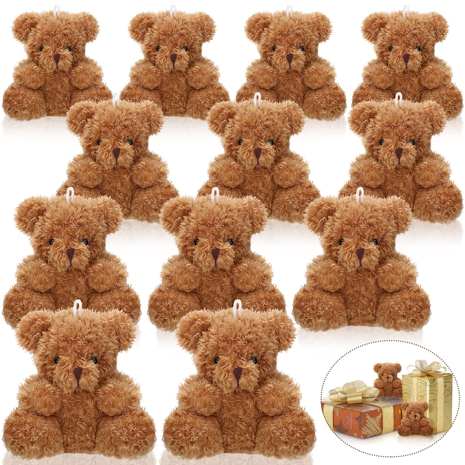 Photo 1 of HyDren 24 Pcs 4 in Mini Bear Stuffed Animal Bulk Small Plush Bears Tiny Soft Doll Toy for DIY Keychain Birthday Baby Shower Wedding Back to School Gifts Party Favors(Brown)