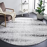 SAFAVIEH Berber Shag Collection Area Rug - 7' Round, Grey & Dark Grey, Modern Abstract Design, Non-Shedding & Easy Care, 1.25