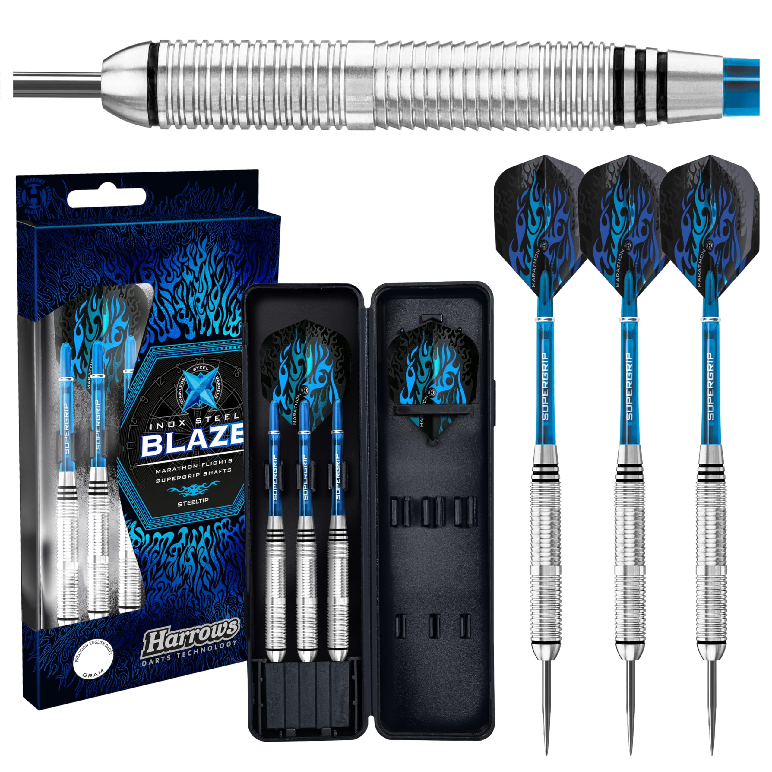 Harrows Unisex's Blaze INOX Steel Darts, Multi, 22g, 7355